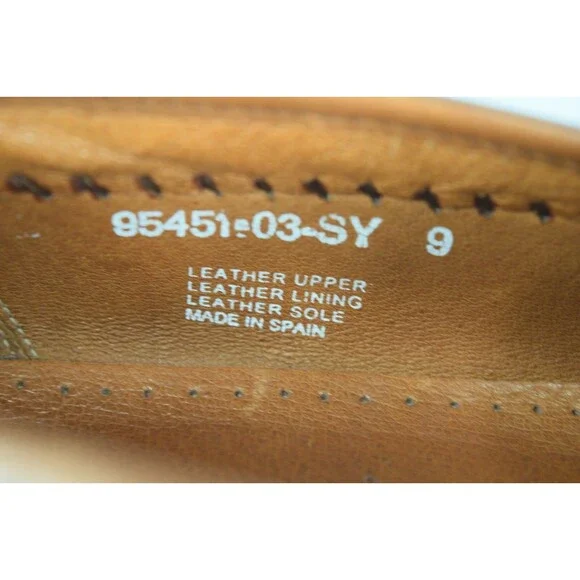 Brass Boot Size 9 Brown Leather Tassel Loafer Moccasin Dress Shoes SPAIN - Picture 11 of 11